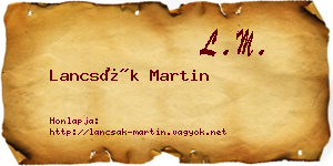 Lancsák Martin névjegykártya