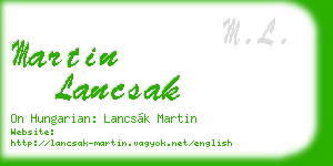 martin lancsak business card