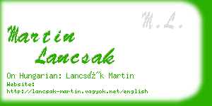 martin lancsak business card